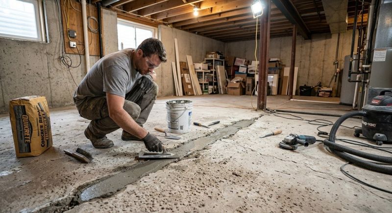 Cracked Basement Floor Repair in Jupiter, FL