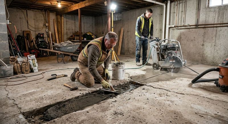 Cracked Basement Floor Repair in Jupiter, FL